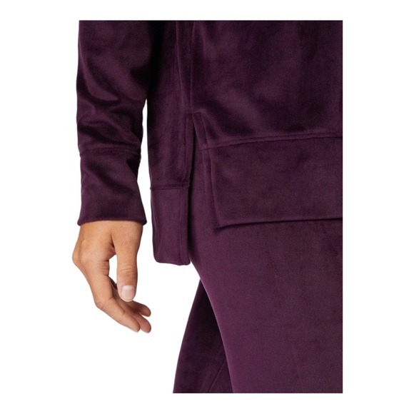 32 DEGREES Ladies' Crewneck Drop Shoulder Velour Pullover - Picture 3 of 3